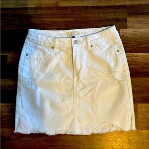 White Denim Skirt Distressed size 3